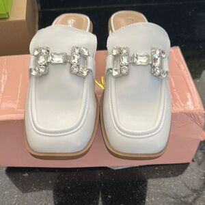 Elegant White Women's Slip-On Loafers